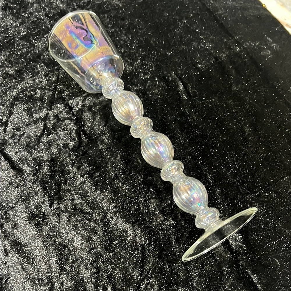 Elegant Iridescent Glass Candle Holder Light weight glass $12 - Picture 6 of 6